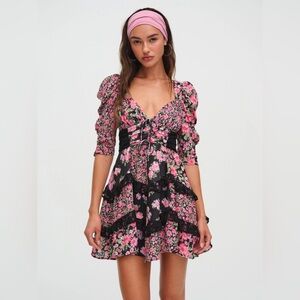 NWOT | XS | Rosalyn Mini Dress in Black | For Love & Lemons